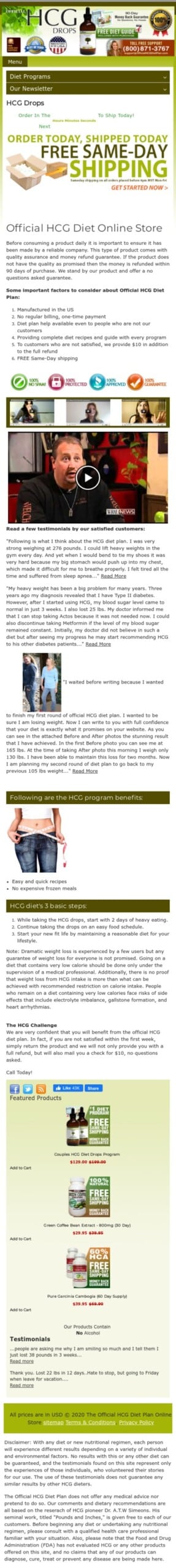 official hcg diet plan Coupon